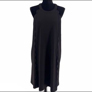 Kensie Black Shift Dress Scalloped Detail